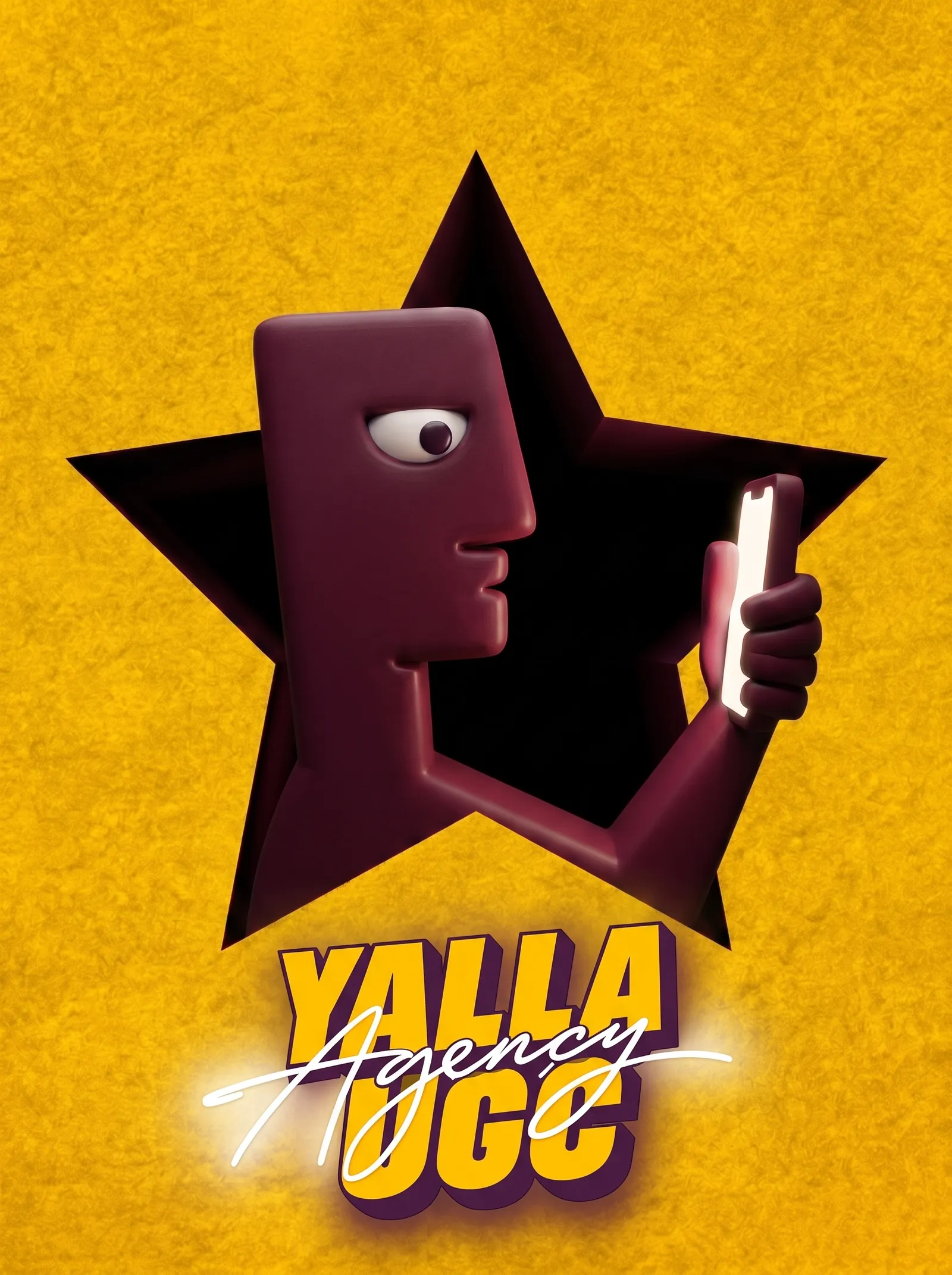 Yalla mascot in a star cutout